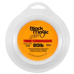 Black Magic Flurocarbon Leader -Pro Fishing Shop tough fluorocarbon trace leader 80lb new label